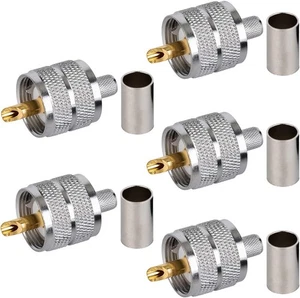 Confezione 5 Connettore UHF PL-259 PL259 Maschio a Crimpare 5 Pezzi Maschio per lmr240  - Foto 1 di 5