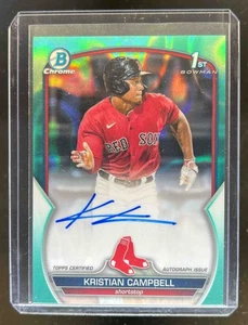 Bowman Draft Kristian Campbell 2023 cromo automático refractor de lava aguamarina 1er #54/199 - Imagen 1 de 2