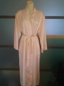 Oscar de la Renta Morgenmantel Pink Label babyrosa zum Binden Satin M L - Bild 1 von 5