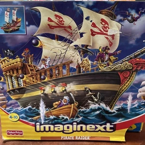 Vintage Fisher Price Imaginext Pirate Raider Ship 2002 Black Boat W/ Box - Picture 1 of 9