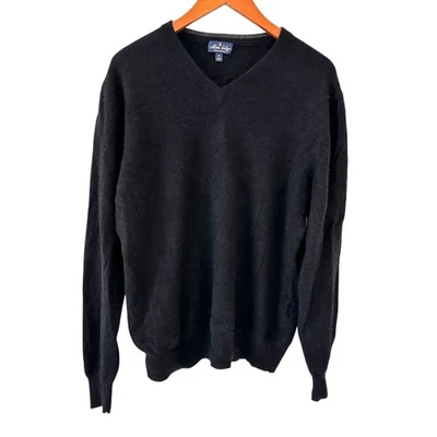 Allen Solly Men's 100% Cashmere Black V-Neck Soft Sweater Size XL - Image 1 of 4