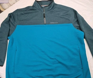 GH Bass & Co Men's Pullover 1/4 Zip Turquoise XXL - Picture 1 of 8