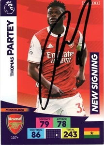 THOMAS PARTEY SIGNED ARSENAL 2020/2021 ADRENALYN XL TRADING CARD+COA - Picture 1 of 1