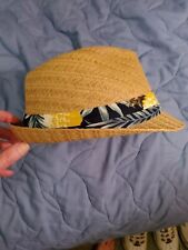 Panama Jack Flower Ribbon Fedora Hat with Tropical Band sz LG/XL Summer Hat Sun