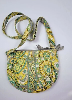 Vera Bradley Cartera Pequeña Bandolera Cachemira Amarillo Verde  Foto 1 de 4