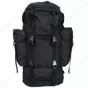 German Army Black 65L Rucksack - Military Backpack Bag Cadets Hiking D of E XNH - Picture 1 of 10