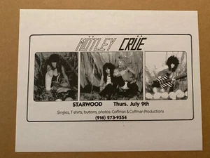 Cartel de volante de concierto Starwood 9 de julio de 1981 de Motley Crue COPIA #1 - Imagen 1 de 1