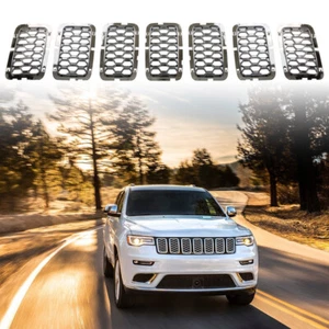 Fits 2017-2021 Jeep Grand Cherokee Chrome Front Grille Trim Insert Grill Guard - Bild 1 von 12