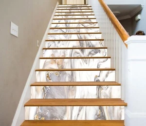 3D Marble Texture AZ624 Stair Risers Decoration Mural Vinyl Wallpaper Kay - Picture 1 of 6