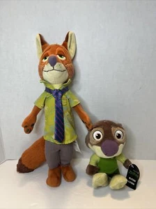Lot of 2 Disney Zootopia Plush Mr. M. Otterton & Nick Wilde - Picture 1 of 11