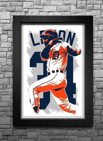 CHET LEMON art print/poster DETROIT TIGERS FREE S&H! JERSEY Cover