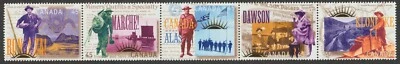 Canada 1996 #1606 Yukon Gold Rush - MNH (Strip of 5) - Image 1 of 4