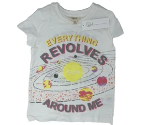 NUEVO CON ETIQUETAS Camisa Peek Girls XS 4-5 Everything Revolves Around Me Space Planet Science - Imagen 1 de 8