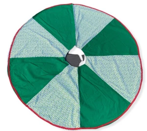 Vintage Weihnachtsbaum Rock Fransen Stechpalme Handarbeit grün rot weiß MCM Retro - Bild 1 von 10