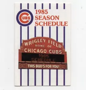 1985 Chicago Cubs Schedule - Budweiser - Foto 1 di 1