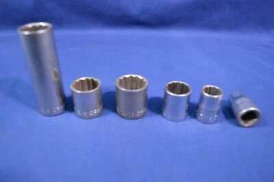 6 Craftsman Sockets 3/8" Drive, deep 5/8, 11/16, 7/16, 9/16, 5/8 - Image 1 of 4