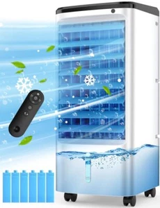 TEMEIKE Evaporative Air Cooler, Swamp Cooler Air Conditioner w/12H Timer,White - Picture 1 of 12