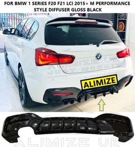 DIFUSOR DE DOBLE LABIO NEGRO BRILLANTE PARA BMW SERIE 1 F20 F21 2015 M SPORT PERFORMANCE M - Imagen 1 de 8