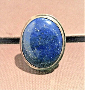 Ring, 925er Silber, mit Edelstein: Lapislazuli mit Pyriteinschlüssen - Picture 1 of 6