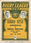 Rugby League - Australia v Great Britain - 14/07/1962 + Autographed Eddie Waring
