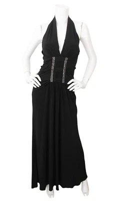 Vestido Jessica McClintock Y2K Vintage 6 Halter Estrás Capricho Gótico Baile de graduación Foto 1 de 4