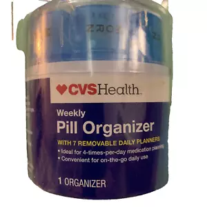 Weekly Pill Organizer ~ 7 Daily Pill Planners ~ 4 Times A Day Med Storage Blue - Picture 1 of 3