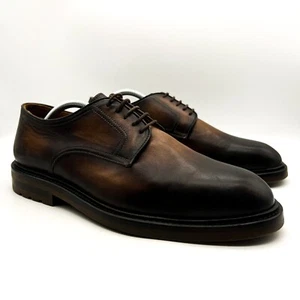 Magnanni NOGAL Leather Lace Up Shoes Mens 9.5 Brown Made In Spain 24006 - Picture 1 of 15