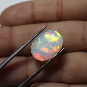 5 Ct 15.6x12.1 MM Natural AAA Flashy Multi Fire Ethiopian Opal Oval Cut Gemstone - Picture 1 of 10