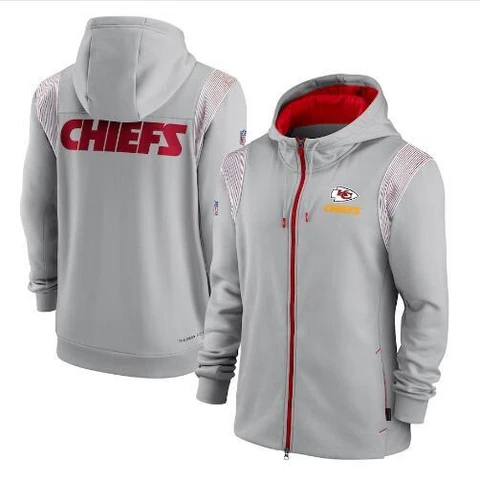 Men's Kansas City Chiefs Performance Sideline Lockup Full-Zip Hoodie Jacket Coat Cover