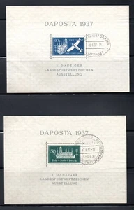 Danzig (Deutschland) 1937 alte Satzblätter Daposta Ausstellung (Michel Block 1/2) gebraucht - Bild 1 von 2