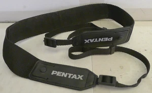 Pentax Adjustable Nylon 1/2" Camera Neck Strap Black with White Logo - S28 - Picture 1 of 6
