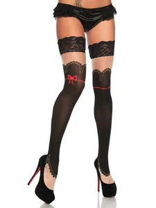 Boudoir Veil Socks Black Knot Red Underwear New Sexy - Picture 1 of 2