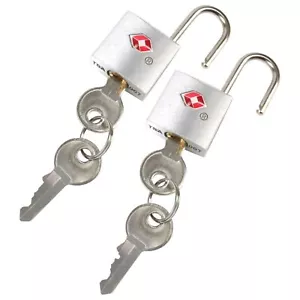 TSA TRAVEL LOCKS X2 Customs USA Luggage Small Baggage Mini Padlocks Spare Keys - Picture 1 of 14