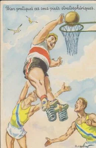 BASKET   CARTE  POSTALE HUMORISTIQUE  SUR LE BASKET  N°  989 - Picture 1 of 1