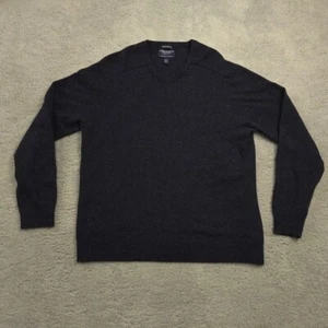 American Eagle Sweater Mens XL Navy Wool Blend V-Neck Slim Fit Pullover Flawed - Picture 1 of 9