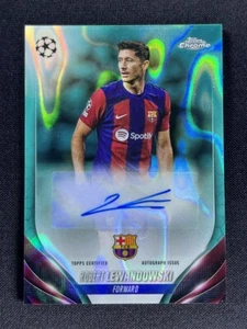 2023-24 Topps Chrome UEFA Robert Lewandowski #CA-RL Aqua Lava Autographs Auto - Bild 1 von 2