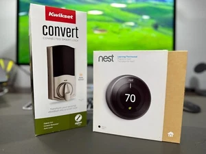 Smart Home Bundle – Nest Learning Thermostat 3rd Gen (Black) + Kwikset Convert - Picture 1 of 5