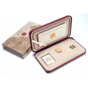 Canada 2001 Set 150th Anniversary first Postage Stamp Silver Gold Plated 3 Cent  - Picture 1 of 4
