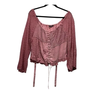 Karma Highway strukturierte Renaissance-Zigeuner Spitzenbluse Free Size  - Bild 1 von 9