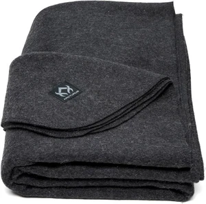 Arcturus Military Wool Blanket - 4.5 lbs, Warm, Heavy, Large 64" x 88" Charcoal - Picture 1 of 6