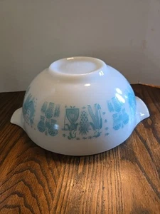 Vintage Pyrex 443 Cenerentola Bowl Turquoise Blue Amish Butterprint 2 1/2 quarto - Foto 1 di 11
