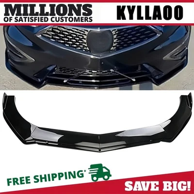 Front Bumper Lip Spoiler Splitter Body Kit Gloss Black For Acura MDX 2000-2024 - Image 1 of 4