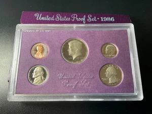 1986 US 5 Coin Clad Proof Set Complete w/ Original Gov't packaging - Picture 1 of 2