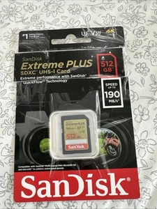 Karta pamięci SanDisk SDSDXWV-512G-ANCIN Extreme Plus 512GB SDHC SDXC UHS-I UŻYWANA - Zdjęcie 1 z 2