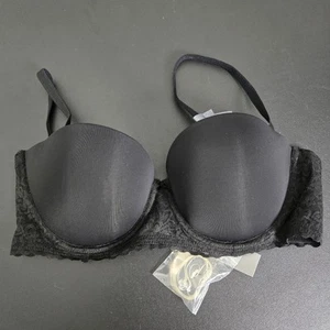 Aerie Womens Everyday Strapless Lace Bra Size 36C Black Intimate Push UP NWT - Picture 1 of 6