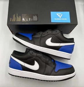 Nike Air Jordan 1 Low Black White Game Royal (UK Size 9) - Bild 1 von 10