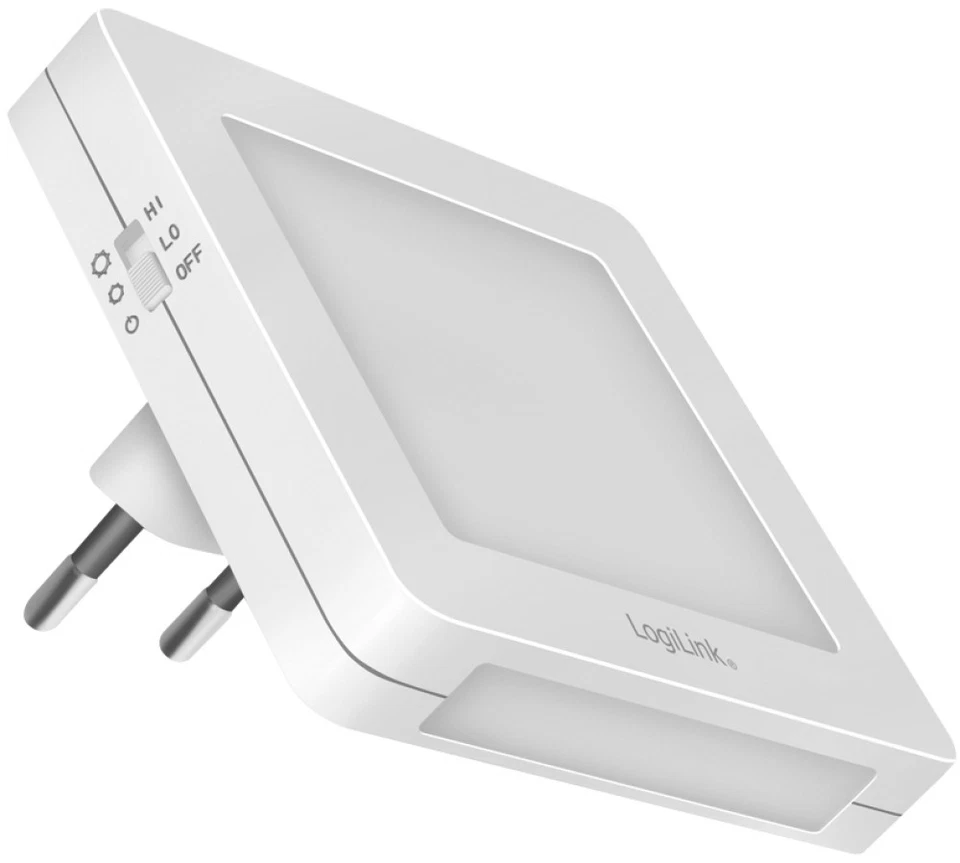 LogiLink LED013 LED013 LED-Nachtlicht mit Dämmerungssensor Quadratisch LED...