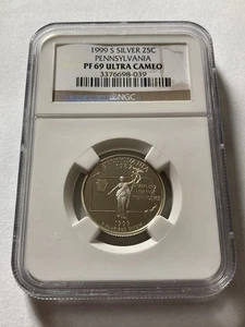 1999-S Silver Pennsylvania State Quarter NGC PF 69 Ultra Cameo - Picture 1 of 10