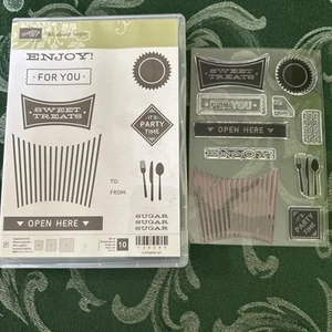 EUC STAMPIN’ UP! “ALL ABOUT SUGAR” STAMP SET OF 10 PHOTOPOLYMER 138684 - Picture 1 of 4