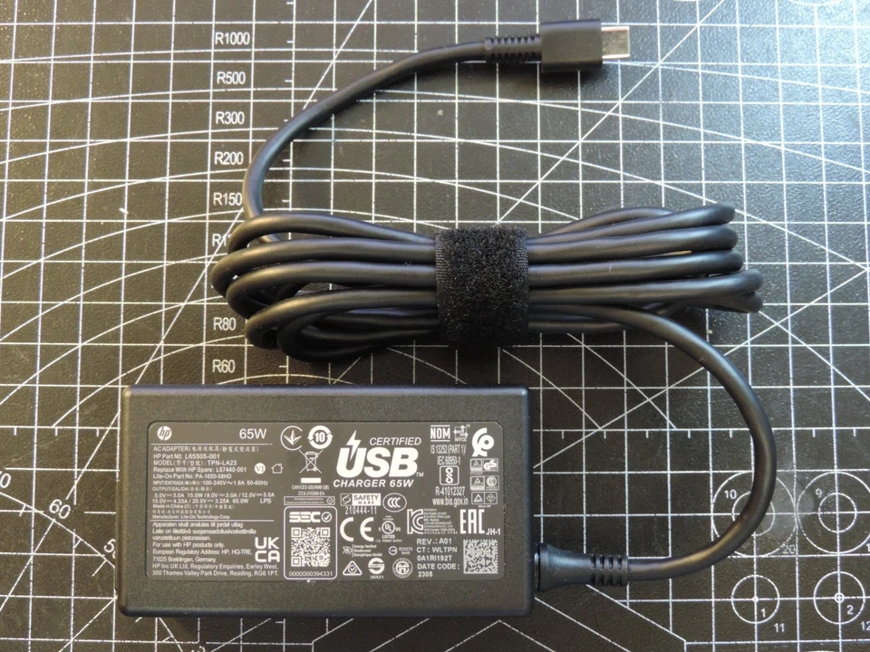 Adaptador de corriente/cargador USB-C genuino HP TPN-LA23 65W PARA HP DELL LENOVO ACER... Foto 1 de 4